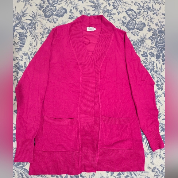 Cielo Sweaters - Cielo Open-Front Hot Pink Cardigan